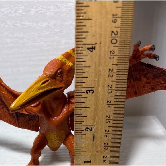 Kid Galaxy Posable Dinosaur Pteranodon -Articulated Wings & Legs Orange & Yellow - Picture 9 of 9